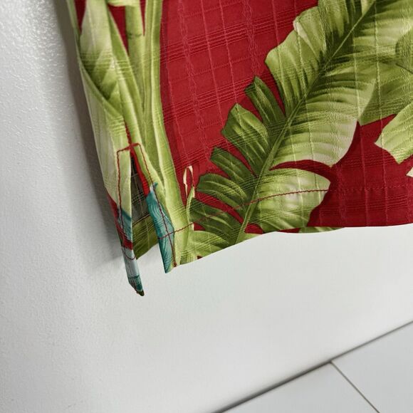 Tommy Bahama Camp Shirt 100% Silk Garden Hawaiian Beach Aloha Mute Check L - Picture 5 of 5